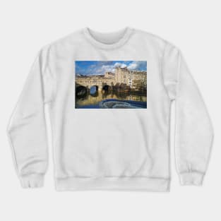 Pulteney Bridge and River Avon in Bath Crewneck Sweatshirt